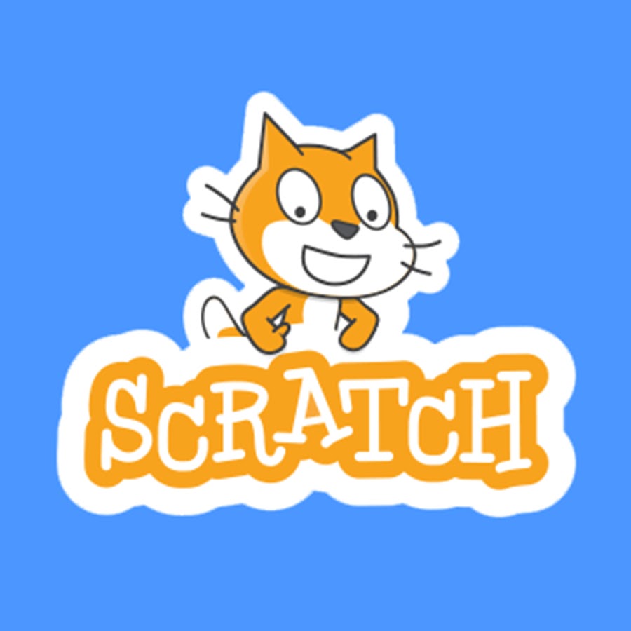 Scratch icon - orange cat logo with playful text